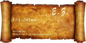 Erl Zelma névjegykártya